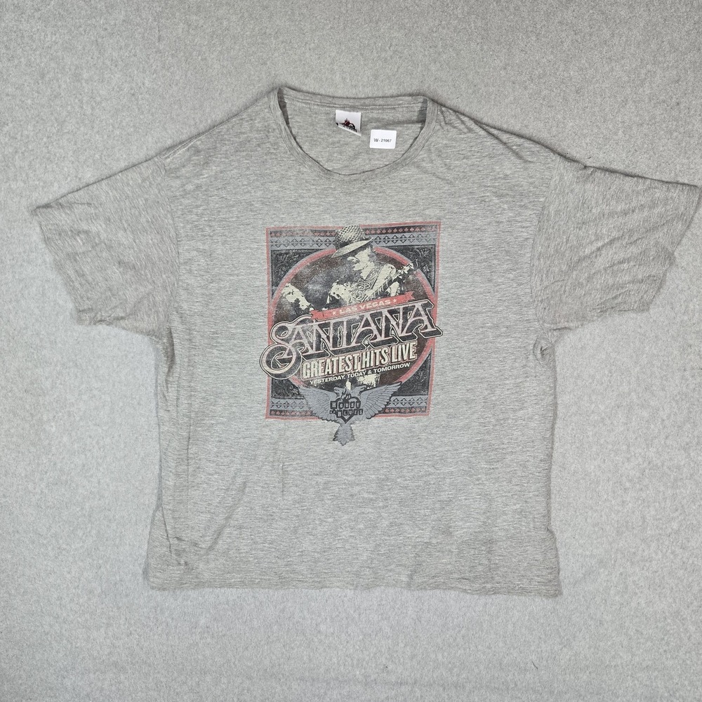 Santana Men Shirt XL Gray House of Blues Las Vegas Greatest Hits Graphic Tee